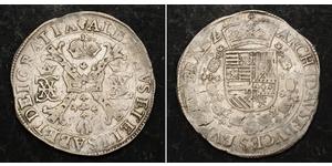 1 Patagon Іспанські Нідерланди (1581 - 1714) Срібло Isabella Clara Eugenia (1566 -1633) / Albert VII, Archduke of Austria (1559 - 1621)