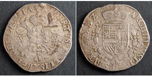 1 Patagon Іспанські Нідерланди (1581 - 1714) Срібло Isabella Clara Eugenia (1566 -1633) / Albert VII, Archduke of Austria (1559 - 1621)