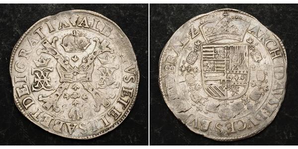 1 Patagon Іспанські Нідерланди (1581 - 1714) Срібло Isabella Clara Eugenia (1566 -1633) / Albert VII, Archduke of Austria (1559 - 1621)