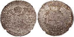 1 Patagon 西屬尼德蘭 (1581 - 1714) 銀 Isabella Clara Eugenia (1566 -1633) / 阿尔布雷希特七世 (1559 - 1621)