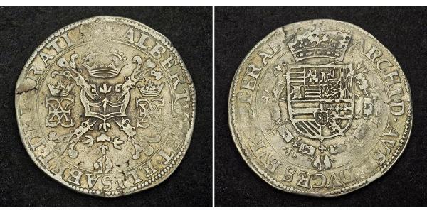 1 Patagon 西屬尼德蘭 (1581 - 1714) 銀 Isabella Clara Eugenia (1566 -1633) / 阿尔布雷希特七世 (1559 - 1621)