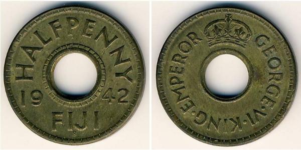 1 Penny Fiji Brass George VI (1895-1952)