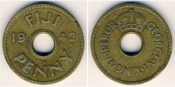 1 Penny Fiji Brass George VI (1895-1952)