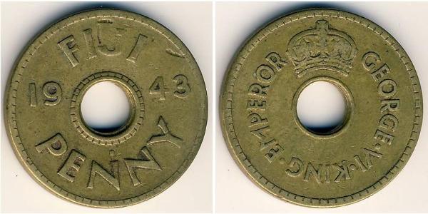 1 Penny Fiji Brass George VI (1895-1952)