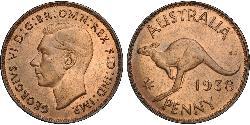 1 Penny Australia (1939 - ) Bronce Jorge VI (1895-1952)