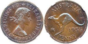 1 Penny Australia (1939 - ) Bronce Isabel II (1926-2022)