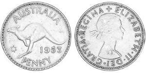 1 Penny Australia (1939 - ) Bronce Isabel II (1926-2022)