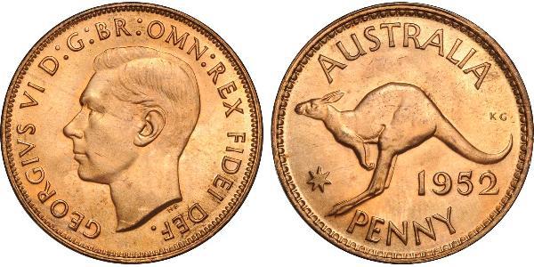 1 Penny Australia (1939 - ) Bronce Jorge VI (1895-1952)