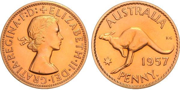 1 Penny Australia (1939 - ) Bronce Isabel II (1926-2022)