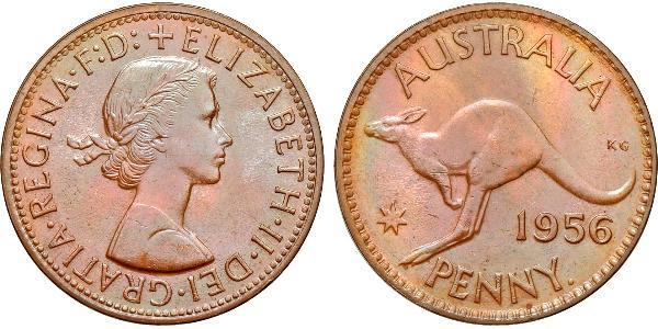 1 Penny Australia (1939 - ) Bronce Isabel II (1926-2022)