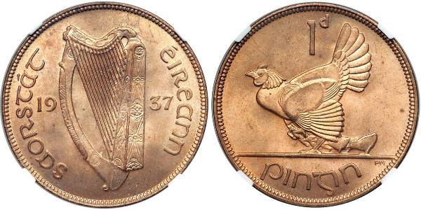 1 Penny Irlanda (1922 - ) Bronce 