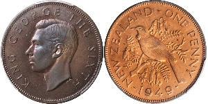 1 Penny Nueva Zelanda Bronce Jorge VI (1895-1952)