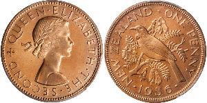 1 Penny Nueva Zelanda Bronce Isabel II (1926-2022)