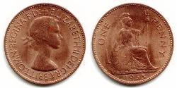 1 Penny Reino Unido (1922-) Bronce Isabel II (1926-2022)