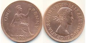 1 Penny Reino Unido (1922-) Bronce Isabel II (1926-2022)