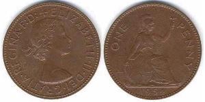 1 Penny Reino Unido (1922-) Bronce Isabel II (1926-2022)