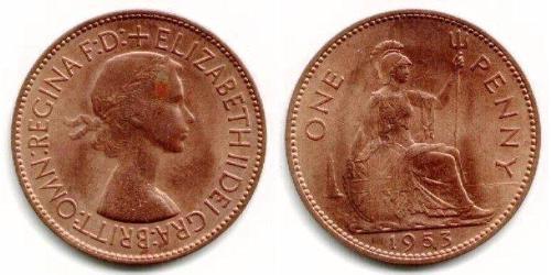 1 Penny Reino Unido (1922-) Bronce Isabel II (1926-2022)