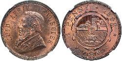 1 Penny Sudáfrica Bronce Paul Kruger (1825 - 1904)