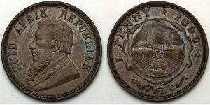 1 Penny Sudáfrica Bronce Paul Kruger (1825 - 1904)