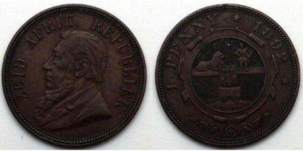 1 Penny Sudáfrica Bronce Paul Kruger (1825 - 1904)