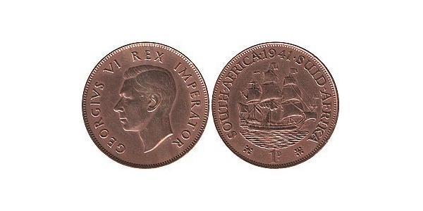 1 Penny Sudáfrica Bronce Jorge VI (1895-1952)