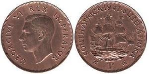 1 Penny Afrique du Sud Bronze George VI (1895-1952)