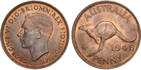 1 Penny Australia (1939 - ) Bronze George VI (1895-1952)