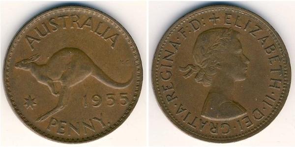 1 Penny Australia (1939 - ) Bronze Elizabeth II (1926-2022)