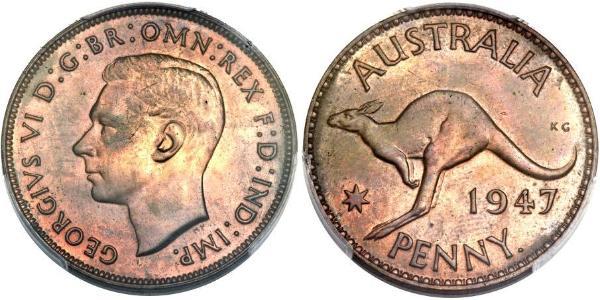 1 Penny Australia (1939 - ) Bronze George VI (1895-1952)