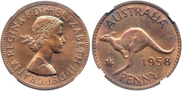 1 Penny Australia (1939 - ) Bronze Elizabeth II (1926-2022)