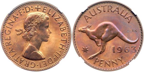 1 Penny Australia (1939 - ) Bronze Elizabeth II (1926-2022)