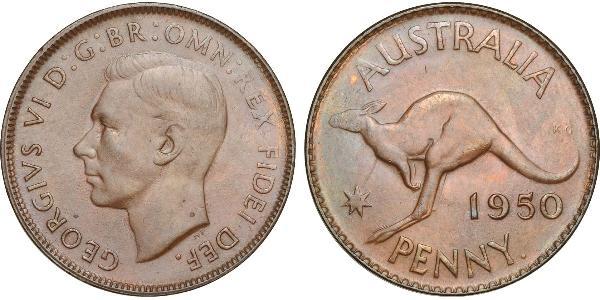 1 Penny Australie (1939 - ) Bronze George VI (1895-1952)