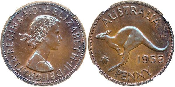 1 Penny Australien (1939 - ) Bronze Elizabeth II (1926-2022)