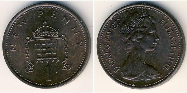 1 Penny Feriind Kiningrik (1922-) Bronze Elizabeth II (1926-2022)