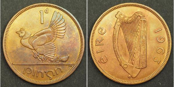 1 Penny Ireland (1922 - ) Bronze 