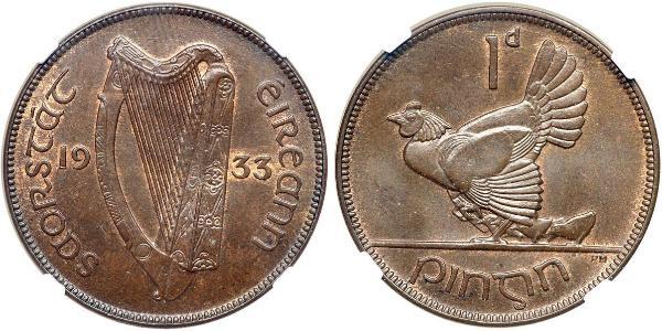 1 Penny Ireland (1922 - ) Bronze 