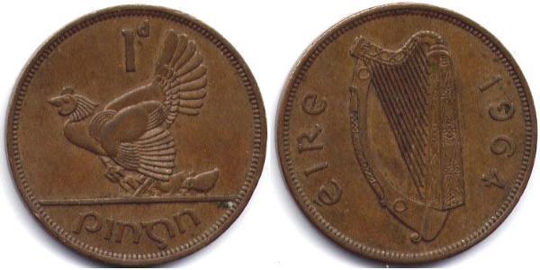 1 Penny Irland (1922 - ) Bronze 