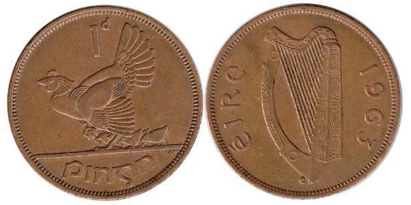 1 Penny Irlande (1922 - ) Bronze 