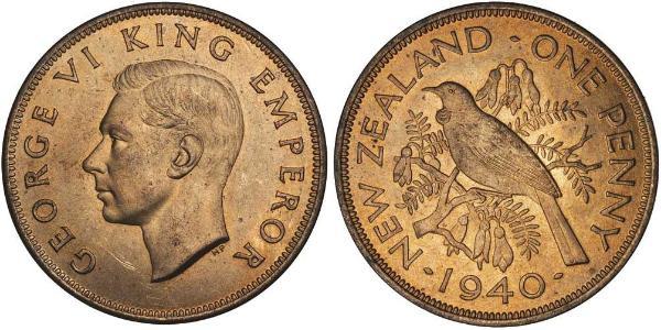 1 Penny Neuseeland Bronze Georg VI (1895-1952)