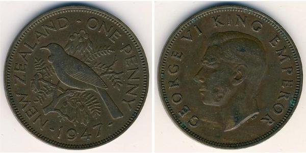 1 Penny New Zealand Bronze George VI (1895-1952)