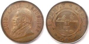 1 Penny Südafrika Bronze Paul Kruger (1825 - 1904)