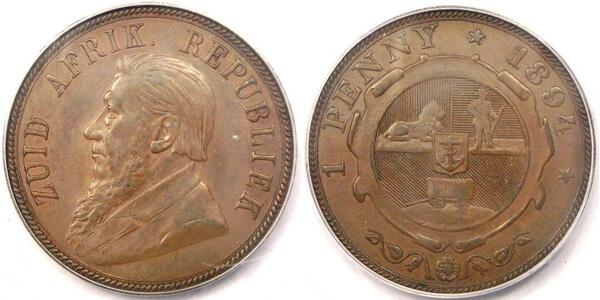 1 Penny Südafrika Bronze Paul Kruger (1825 - 1904)