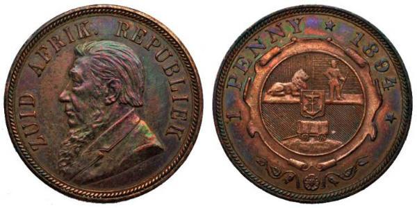 1 Penny Südafrika Bronze Paul Kruger (1825 - 1904)