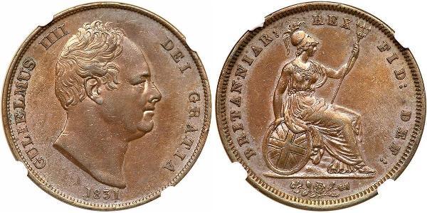 1 Penny United Kingdom of Great Britain and Ireland (1801-1922) Bronze William IV (1765-1837)
