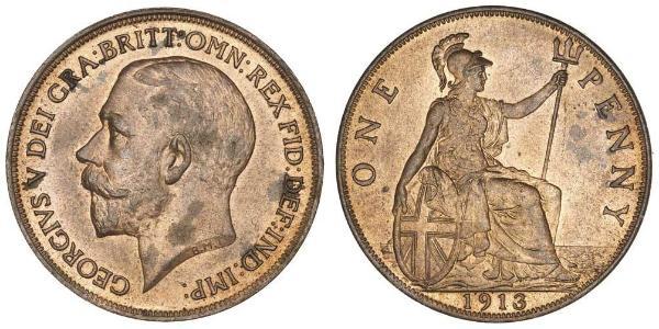 1 Penny United Kingdom of Great Britain and Ireland (1801-1922) Bronze George V of the United Kingdom (1865-1936)