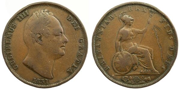 1 Penny United Kingdom of Great Britain and Ireland (1801-1922) Bronze William IV (1765-1837)