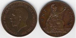 1 Penny Vereinigtes Königreich von Großbritannien und Irland (1801-1922) Bronze George V (1865-1936)