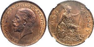 1 Penny Vereinigtes Königreich von Großbritannien und Irland (1801-1922) Bronze George V (1865-1936)