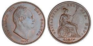 1 Penny Vereinigtes Königreich von Großbritannien und Irland (1801-1922) Bronze Wilhelm IV (1765-1837)