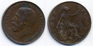 1 Penny Vereinigtes Königreich von Großbritannien und Irland (1801-1922) Bronze George V (1865-1936)